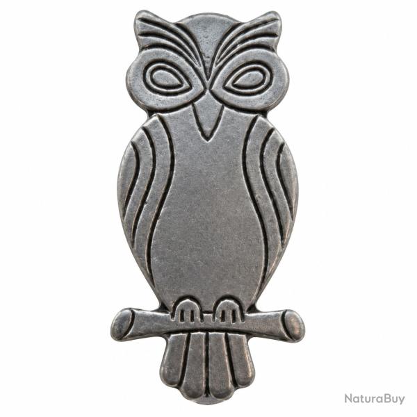 Insigne Pin's Chouette Hibou en M�tal Argent� - 35 mm - Collection Animalier
