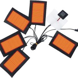 Kit Chauffant USB 5 Zones pour Veste et Gilet de Chasse - Anti-Froid Id&eacute;al Poste et Battue Hiver