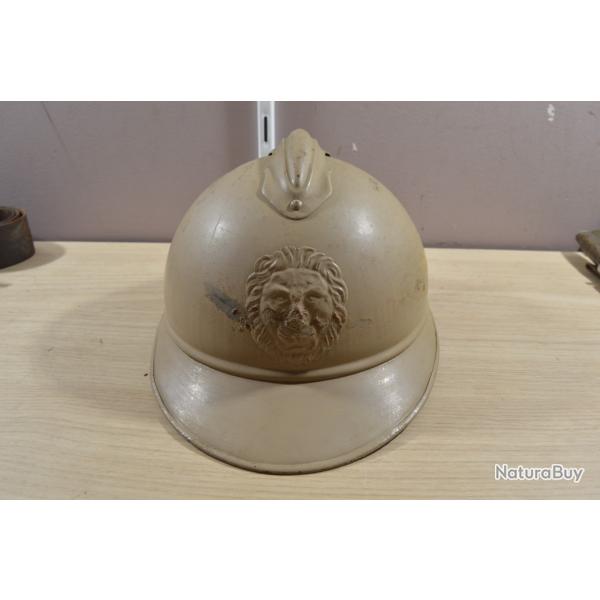 Coque de Casque Adrian Belge WW1 Belgique Soldat Helmet T�te lion WW 1914/1918 Soldat