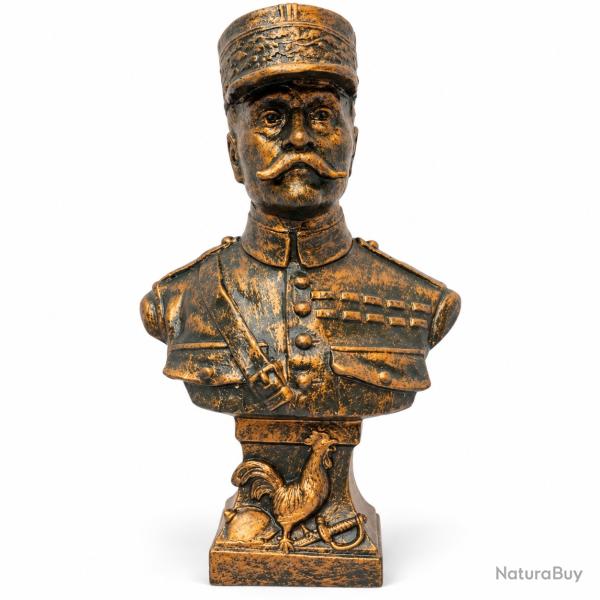 Buste Mar�chal Foch 16 cm - Patine Bronze - Statue D�corative Militaire WW1 14-18
