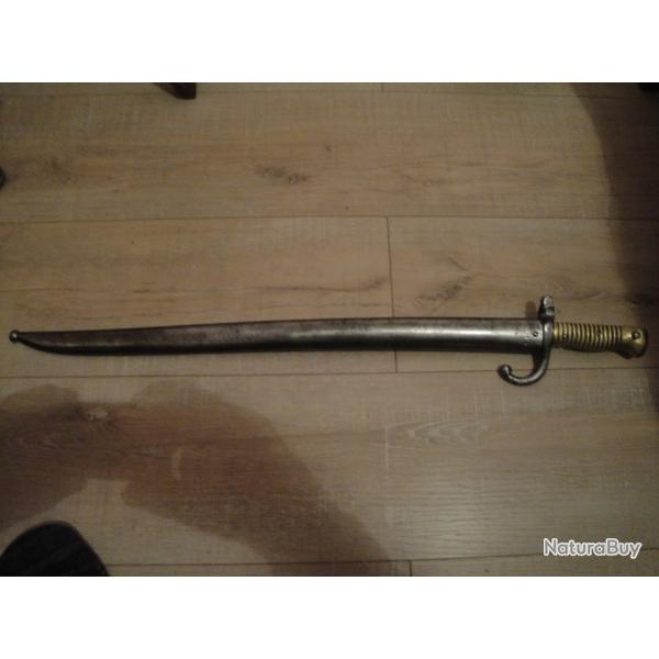 BAIONNETTE CHASSEPOT DE PRISE AVEC MARQUAGES ET FOURREAU MODIFIE