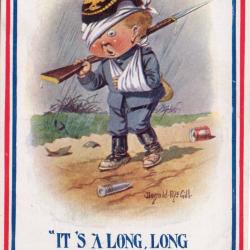 Carte postale illustr&eacute;e par Donald McGill - Premi&egrave;re Guerre mondiale 1915 -N&deg;8946