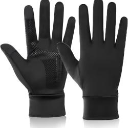 Gants de Chasse Fins Thermiques et Tactiles Noirs - Id&eacute;al Poste Aff&ucirc;t et Battue Hivernal