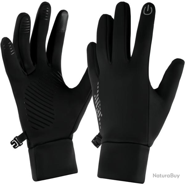Gants de Chasse Fins Thermiques et Tactiles Noirs Id�al Poste Aff�t Battue Hivernal