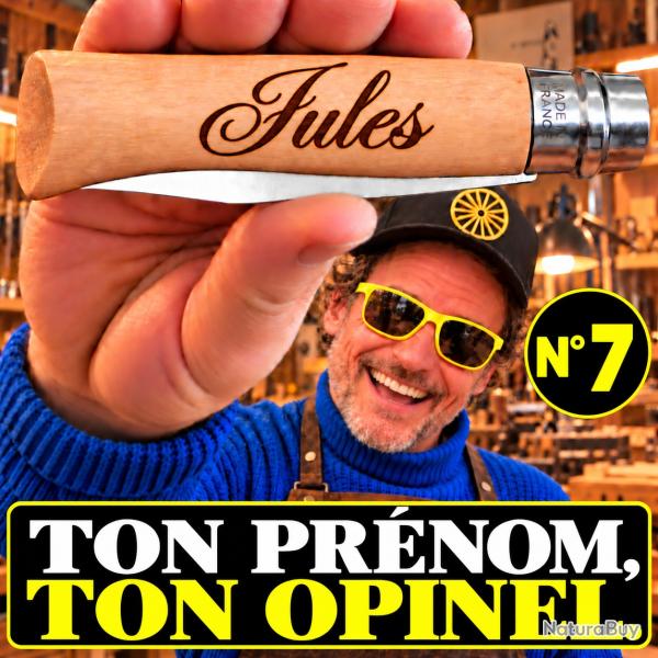 Couteau Opinel n�7 inox grav� pr�nom - cadeau homme personnalis�