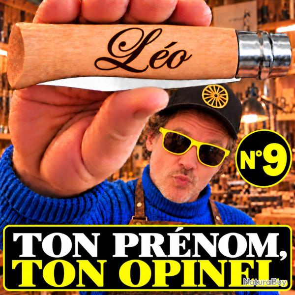 Couteau Opinel n�9 inox grav� pr�nom - cadeau anniversaire personnalis�