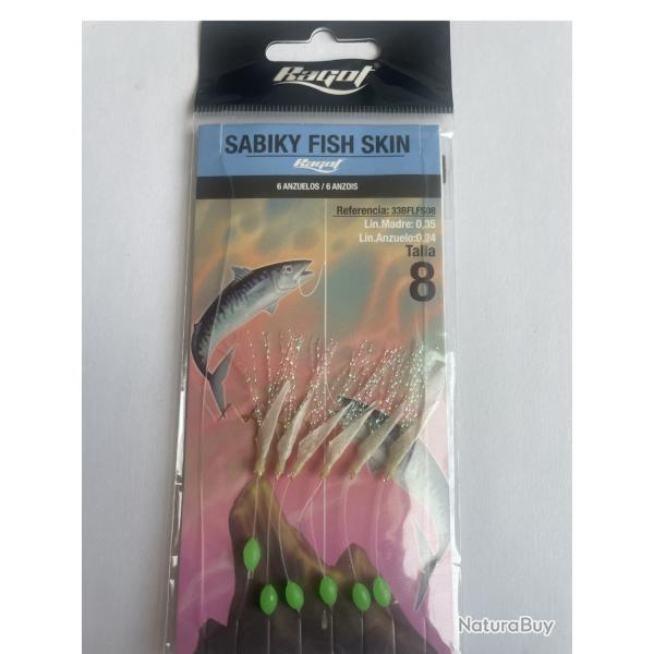 Ragot Sabiky Fish Skin - 6 hame�ons n�8 - 0,35 mm - Neuf 33BFLFS08