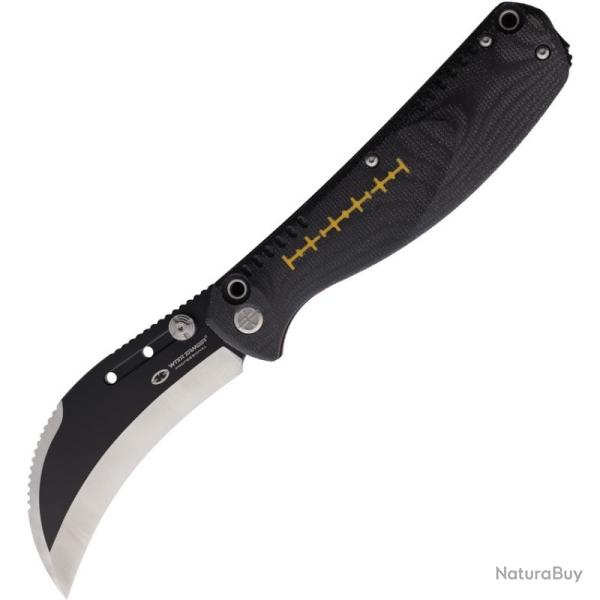 Couteau WithArmour Porcini Lame Acier VG-10 Manche Micarta Noir Pin-Lock WARHY12760BK