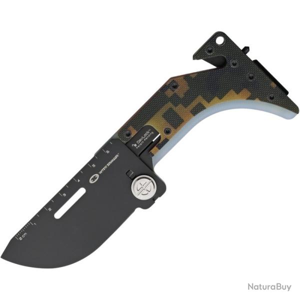 Couteau WithArmour UltraThin Lame Acier 14C28N Manche G10 Camouflage DAV Lock WAR2418CM