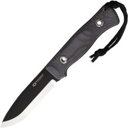 Couteau Fixe WithArmour Woodlands Lame Acier VG-10 Manche Micarta Noir &Eacute;tui Cuir WAR230495BKG
