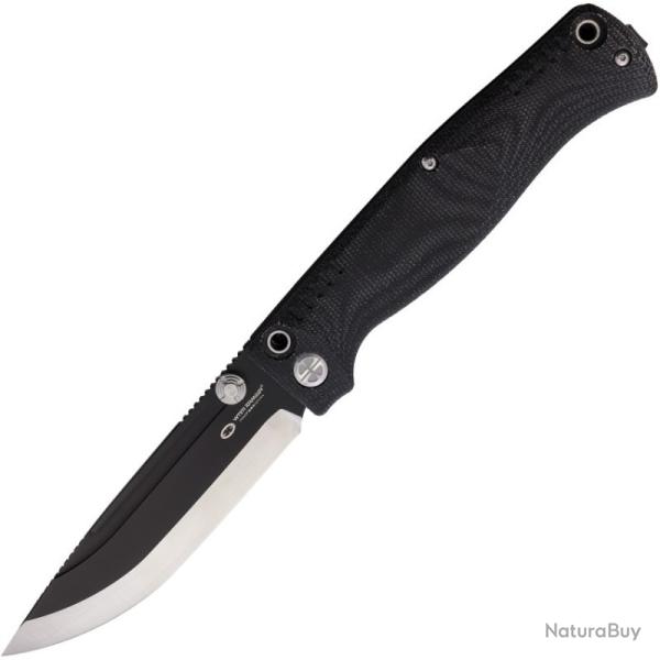 Couteau WithArmour Woodlands F Lame Acier VG-10 Manche Micarta Noir Pin-Lock WAR2303F55BG
