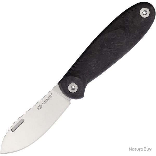 Couteau WithArmour Fold Muk 2 Lame Acier VG-10 Manche Carbone Noir et Gris Slip Joint WAR079F40CF