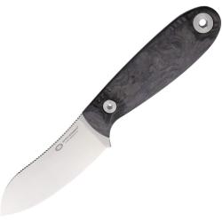 Couteau Fixe WithArmour Ness Muk 2 Lame Acier VG-10 Manche Carbone Noir &Eacute;tui Kydex WAR07970CFBK