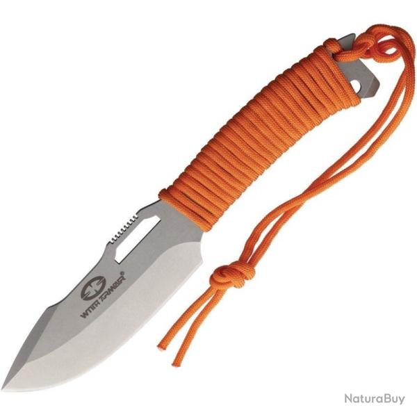 Couteau Fixe WithArmour Yaksha Lame Acier 440C Manche Paracorde Orange �tui Nylon WAR003SA