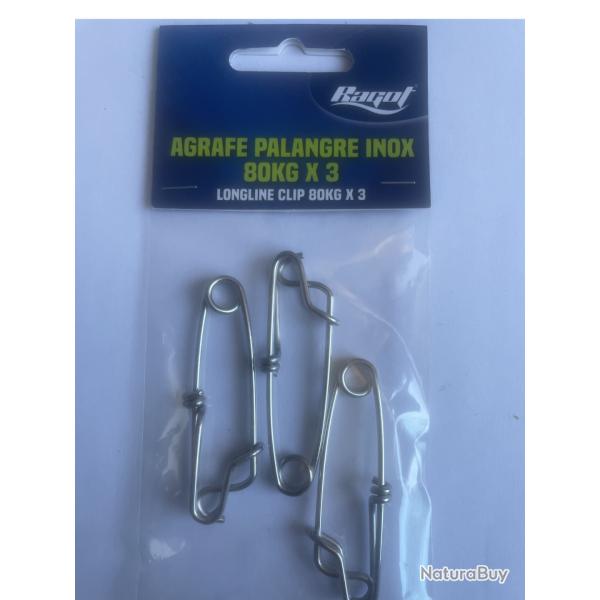 Ragot Agrafes Palangre Inox - 80 kg - Blister de 3 - R�f. ATO010020