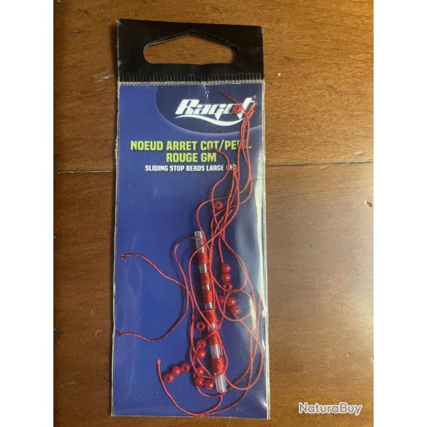 Ragot - Sliding Stop Beads Large Red - Noeud d'Arr�t Perl Rouge GM (Blister Neuf)