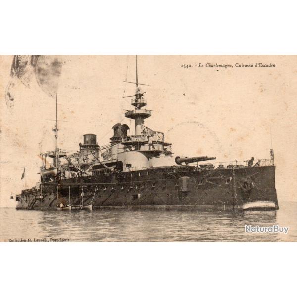 Carte postale ancienne Le Charlemagne Cuirass� d'Escadre -N�8951