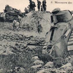 Carte postale ancienne - Manoeuvre des Chars de combat -N&deg;8954