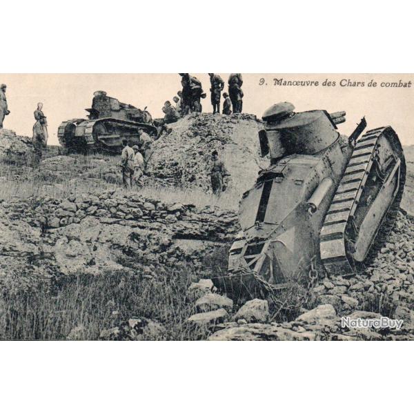 Carte postale ancienne - Manoeuvre des Chars de combat -N�8954