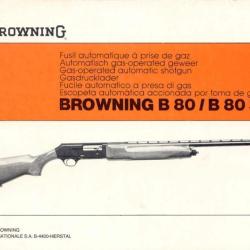 notice fusil BROWNING B80 / B80 SL en FRANCAIS b 80 (envoi par mail) - VENDU PAR JEPERCUTE (m2917)