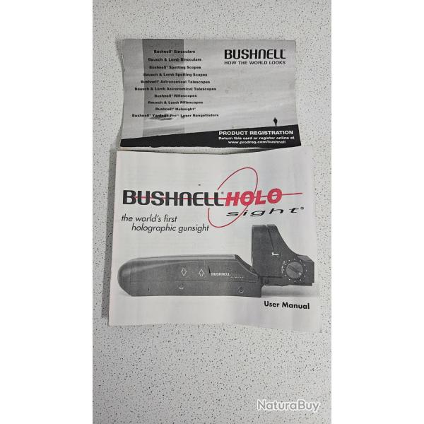Notice et mode d'emploi bushnell holosight g�n�ration 1, en fran�ais et anglais.