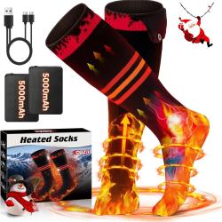 Chaussettes Chauffantes &Eacute;lectriques Rechargeables 5V 5000mAh - Id&eacute;al Chasse au Poste et Grand Froid