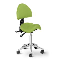 Chaise de bureau si&egrave;ge-selle avec dossier vert 14_0003501