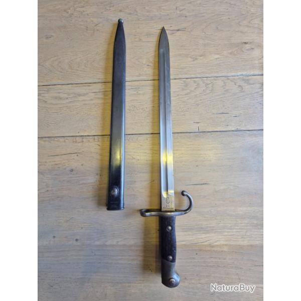 Rare Ba�onnette sabre argentine mod�le 1909 pour fusil Mauser avec fourreau au num�ro