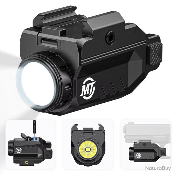 Lampe tactique USB 1000 lumens rechargeable pour pistolet - 1� SANS PRIX DE RESERVE