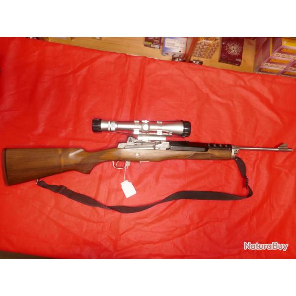 Carabine RUGER MINI 14 Inox en 223 Rem avec lunette Weaver et montage B-SQUARE