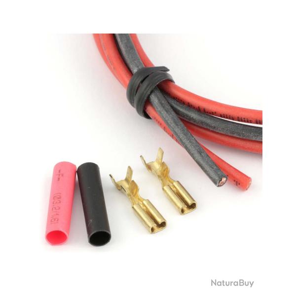 Cable �lectrique basse r�sistance 2x60cm avec connecteurs moteur