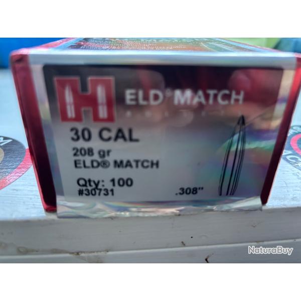 Ogives Hornady eld match cal 308 208 grains