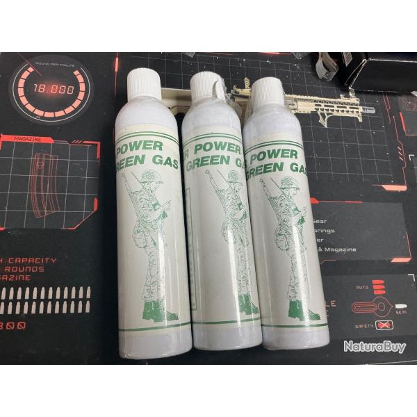 Lot de trois bouteilles de gaz airsoft