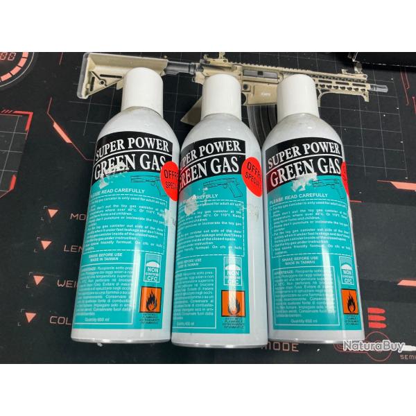 Lot de trois  bouteilles Green gaz airsoft