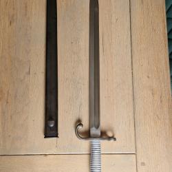 Ba&iuml;onnette sabre Mauser argentine Mod&egrave;le 1891 (Modelo Argentino) avec fourreau au num&eacute;ro)