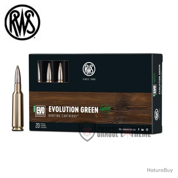 20 Munitions RWS EVO Green Sans Plomb 139gr Cal 30 R Blaser