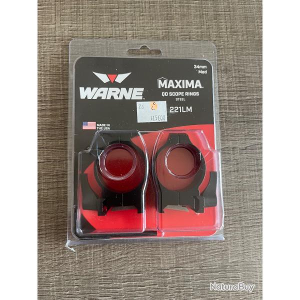 Paire de colliers amovibles WARNE Maxima QD 34mm M�dium - NEUFS / Jamais mont�s