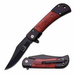 Couteau Elk Ridge Classic A/O Lame Acier Acier Inoxydable 440 Manche Pakkawood Linerlock ERA009BW