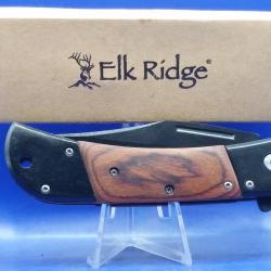 Couteau Elk Ridge Classic A/O Lame Acier Acier Inoxydable 440 Manche Pakkawood Linerlock ERA009BW
