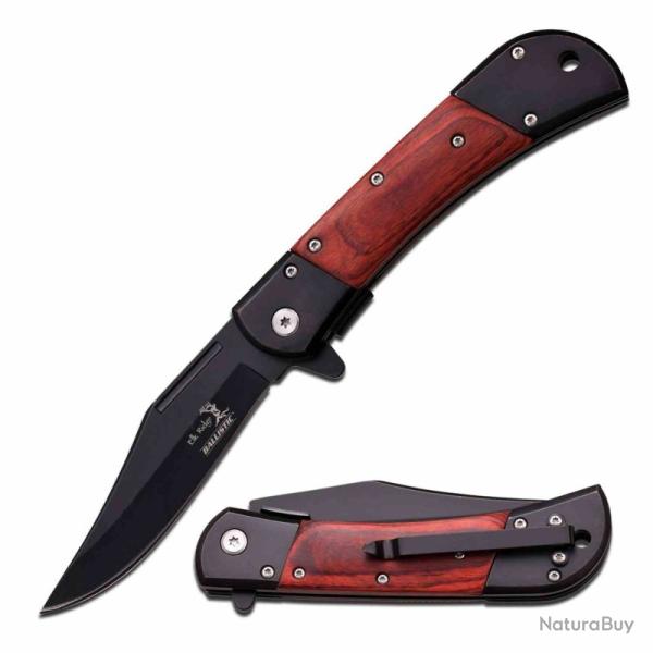 Couteau Elk Ridge Classic A/O Lame Acier Acier Inoxydable 440 Manche Pakkawood Linerlock ERA009BW