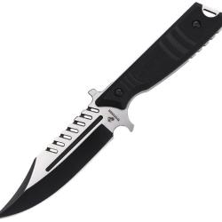 Couteau Fixe USMC Lame Acier 3Cr13 Clip Point Manche FRN Noir &Eacute;tui Nylon USMFIX3004BK