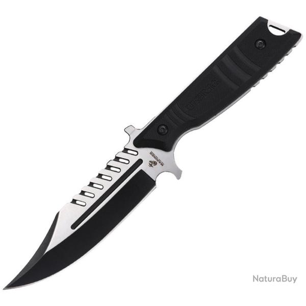 Couteau Fixe USMC Lame Acier 3Cr13 Clip Point Manche FRN Noir �tui Nylon USMFIX3004BK