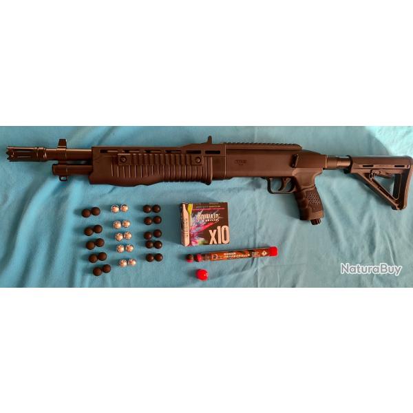 Fusil de d�fense Umarex T4E HDB 68 Pack Fusil crosse balles cartouches co2