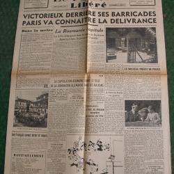 WW2 FRANCE JOURNAL FRANCAIS" LE PARISIEN LIB&Eacute;R&Eacute; 24 AOUT 1944 " &Eacute;POQUE LIB&Eacute;RATION DE PARIS  39-45