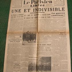 WW2 FRANCE JOURNAL FRANCAIS" LE PARISIEN LIB&Eacute;R&Eacute; 27 AOUT 1944 " &Eacute;POQUE LIB&Eacute;RATION DE PARIS  39-45