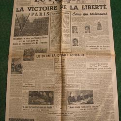 WW2 FRANCE JOURNAL FRANCAIS" LE PARISIEN LIB&Eacute;R&Eacute; 9 MAI 1945 " &Eacute;POQUE ARMISTICE 39-45
