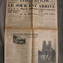 WW2 FRANCE JOURNAL FRANCAIS" LIBERATION EDITION DE PARIS 23 AOUT 1944 " &Eacute;POQUE LIBERATION DE PARIS