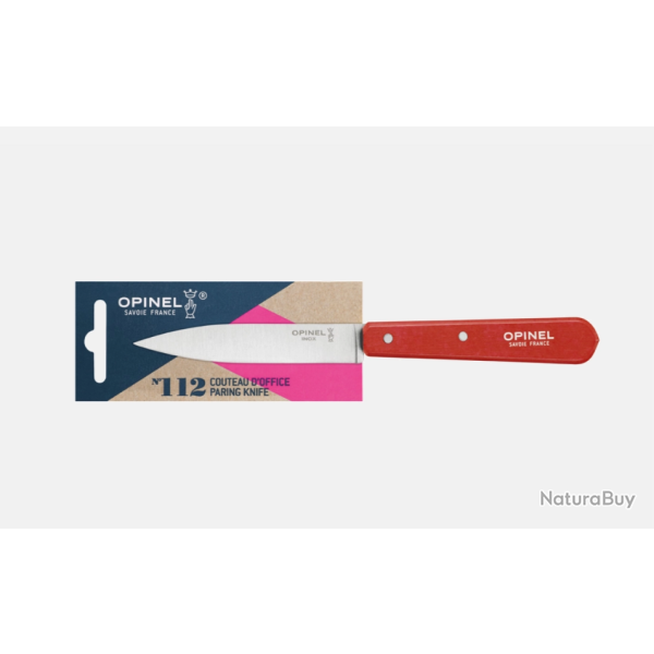 Opinel Office N�112 Rouge - Couteau d'Office Inox 10 cm - Manche Charme - Ref :
