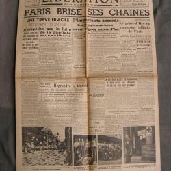 WW2 FRANCE JOURNAL FRANCAIS" LIBERATION EDITION DE PARIS 22 AOUT 1944 " &Eacute;POQUE LIBERATION DE PARIS
