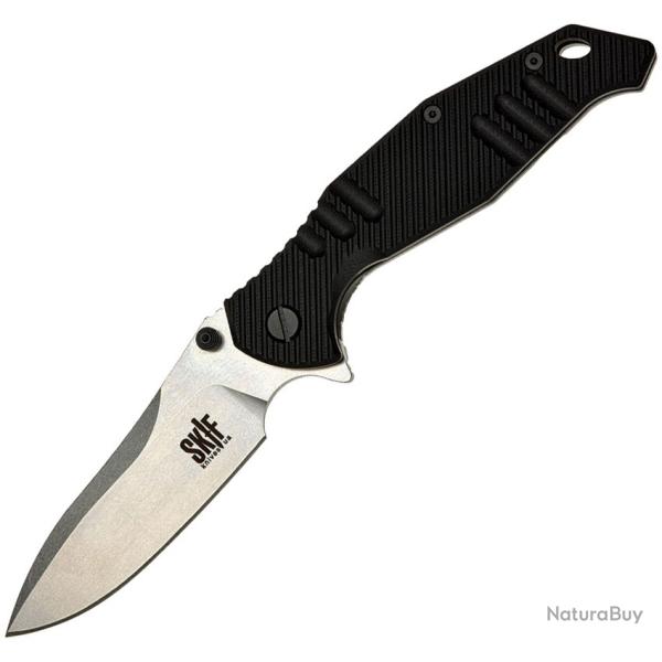 Couteau Pliant SKIF Knives Adventure Lame Acier 9Cr18MoV Manche G10 Noir Framelock SKF424SE